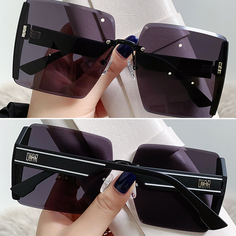 Rimless Cut Edge Slim Face Sunglasses