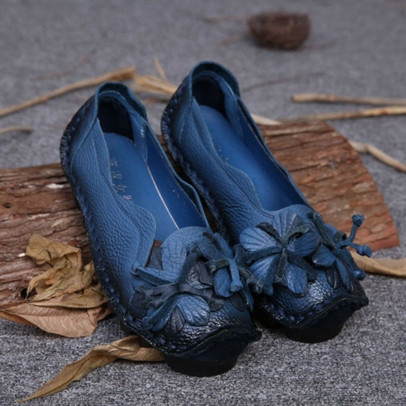 Handmade Flower Loafers Soft Flat Casual Shoes