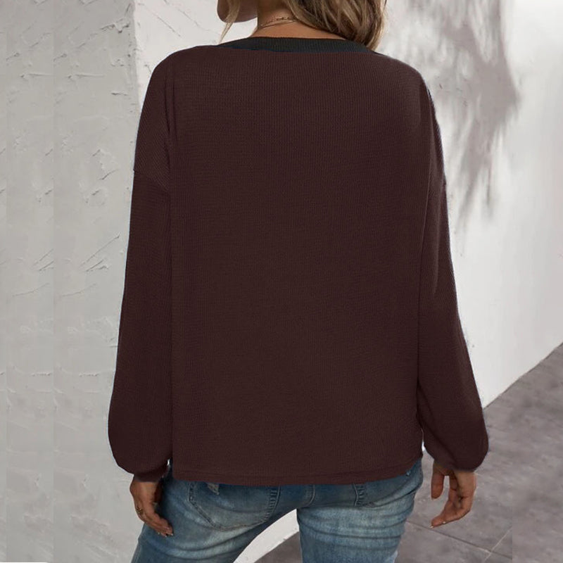 Waffle Long Sleeve Cardigan T-Shirt