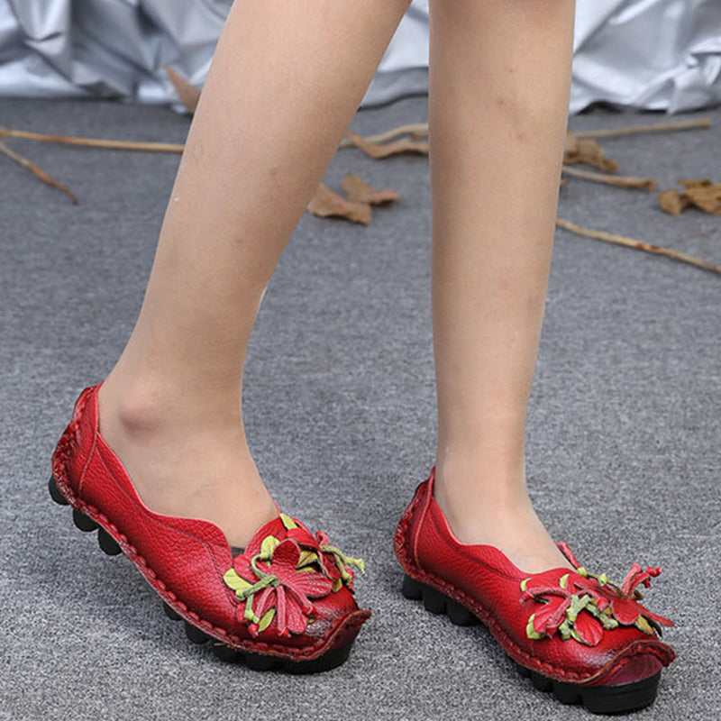 Handmade Flower Loafers Soft Flat Casual Shoes