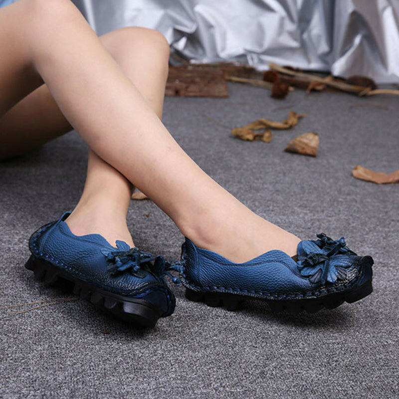 Handmade Flower Loafers Soft Flat Casual Shoes