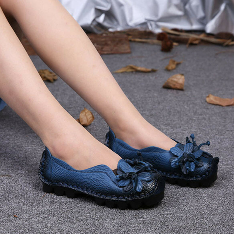 Handmade Flower Loafers Soft Flat Casual Shoes