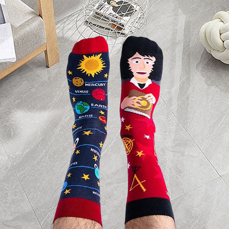 Asymmetric Mid Tube Cotton Socks