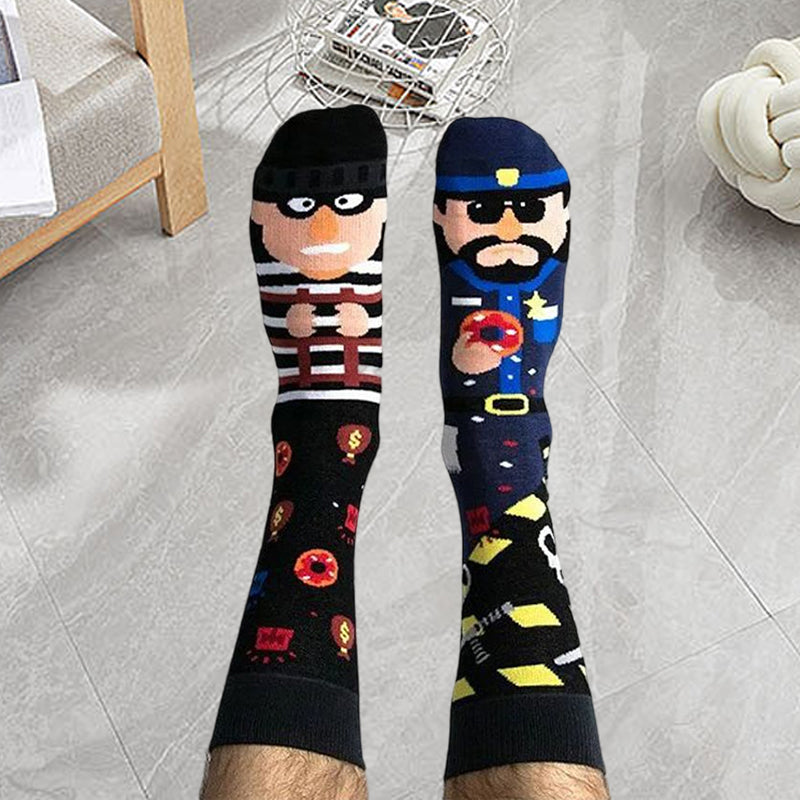 Asymmetric Mid Tube Cotton Socks