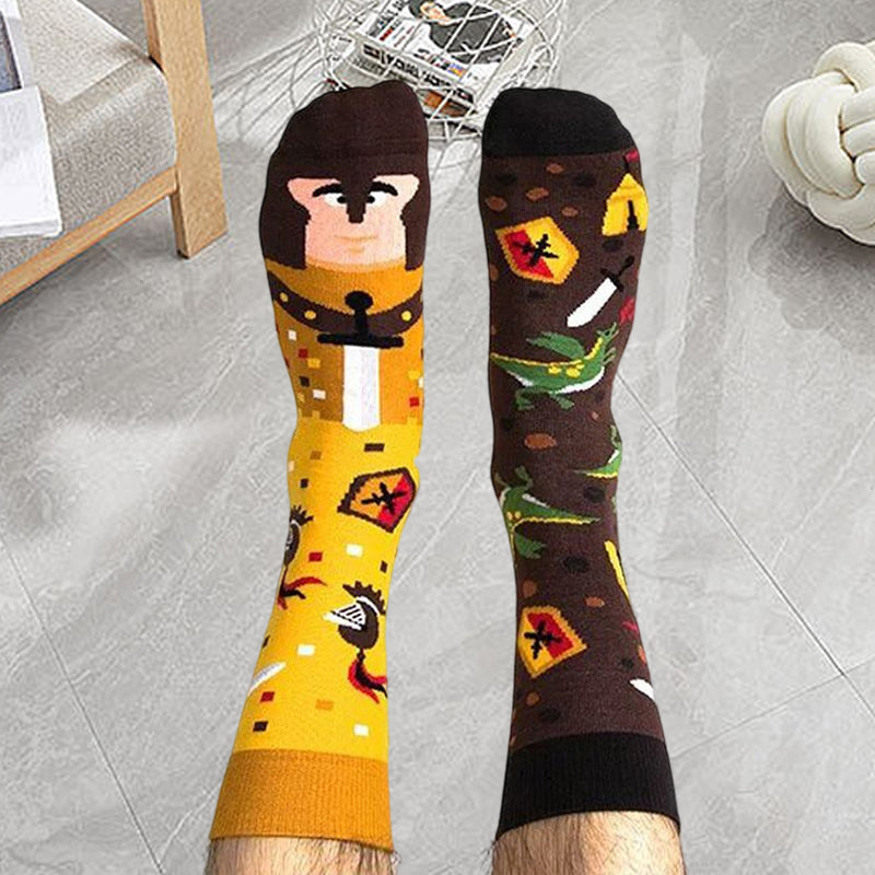 Asymmetric Mid Tube Cotton Socks