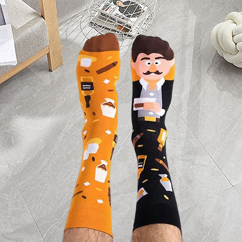 Asymmetric Mid Tube Cotton Socks