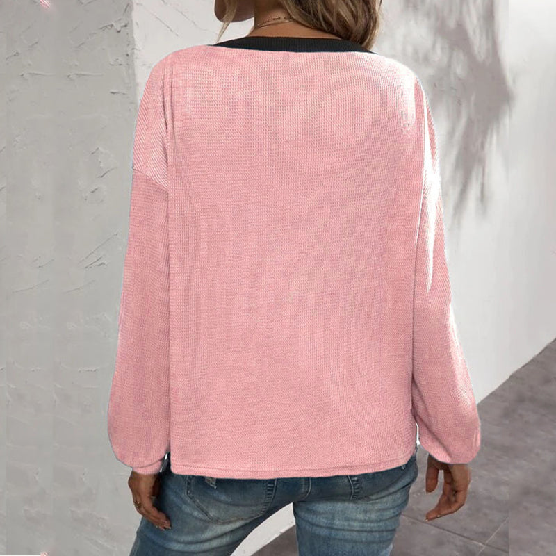 Waffle Long Sleeve Cardigan T-Shirt