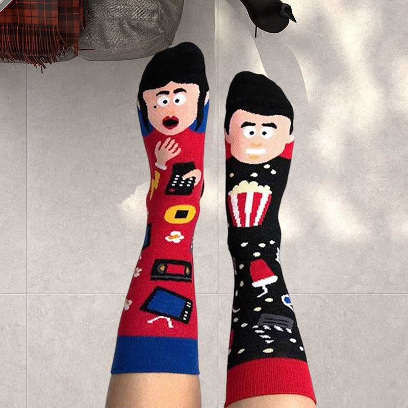 Asymmetric Mid Tube Cotton Socks