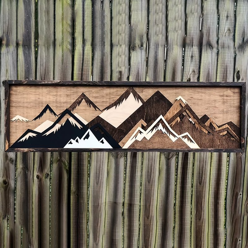Handmade Wooden Forest & Mountain Wall Decor