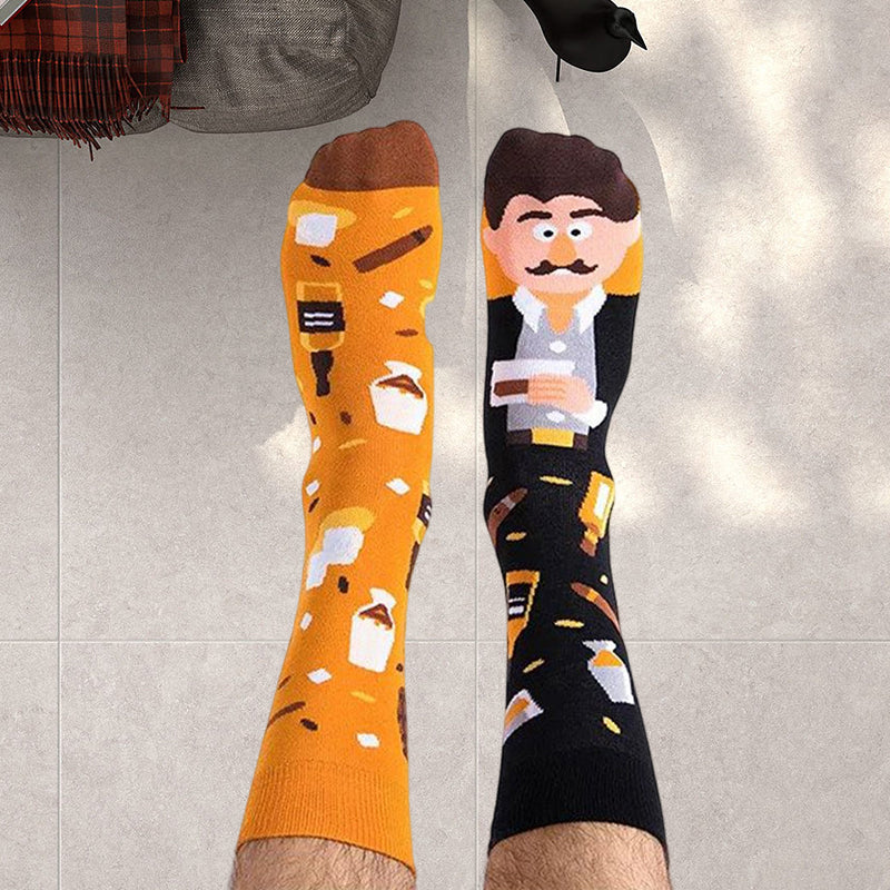 Asymmetric Mid Tube Cotton Socks