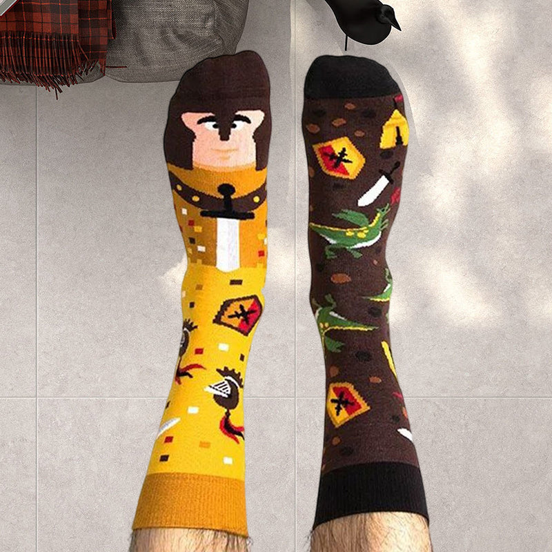 Asymmetric Mid Tube Cotton Socks