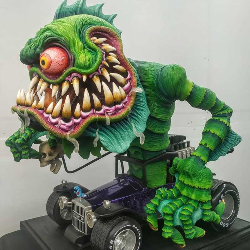 Angry Big Mouth Monster Statues