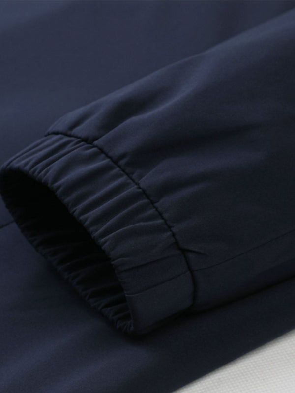 Solid Color Hooded Coat