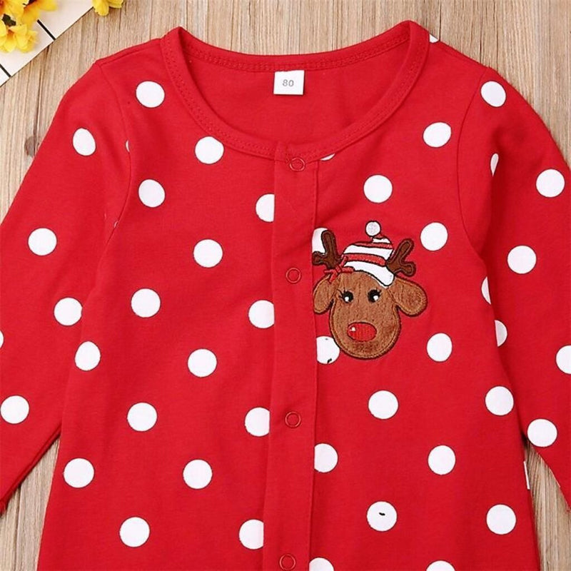 Reindeer Pattern Baby Outing Romper