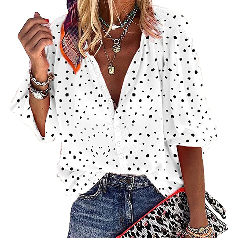Polka Dot Chiffon Shirt