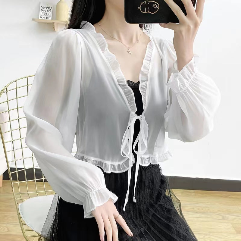 Oversized Clear Bow Tie Shawl