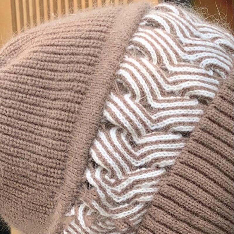 All-match cute knitted chunky hat scarf