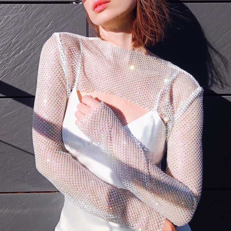 Mesh Diamond Sun Protection Cape Top