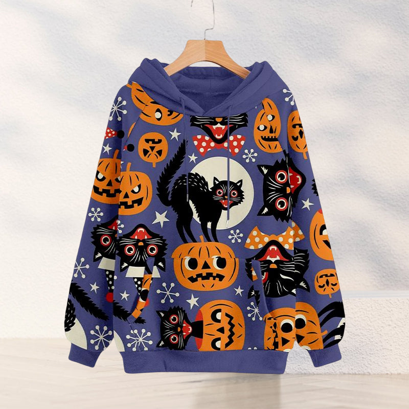 Pumpkin Print Long Sleeve Sweatshirt