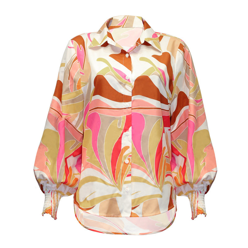Puff Sleeves Lapel Shirt