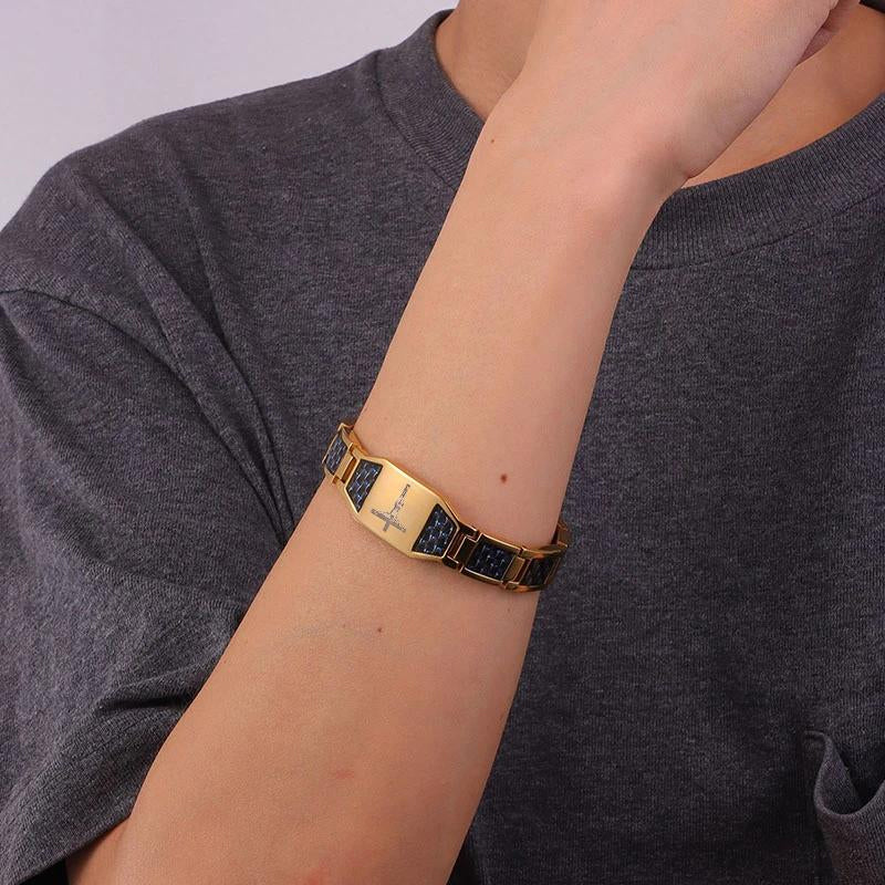 Carbon Fiber Magnet Titanium Steel Bracelet