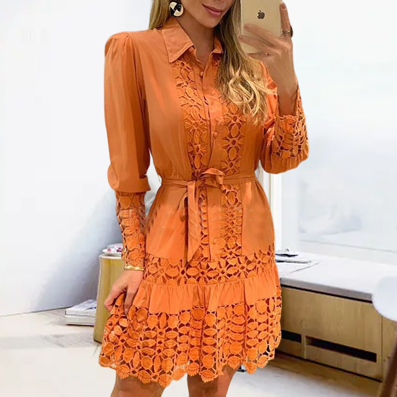 Women's Shirt Knee Length Dress