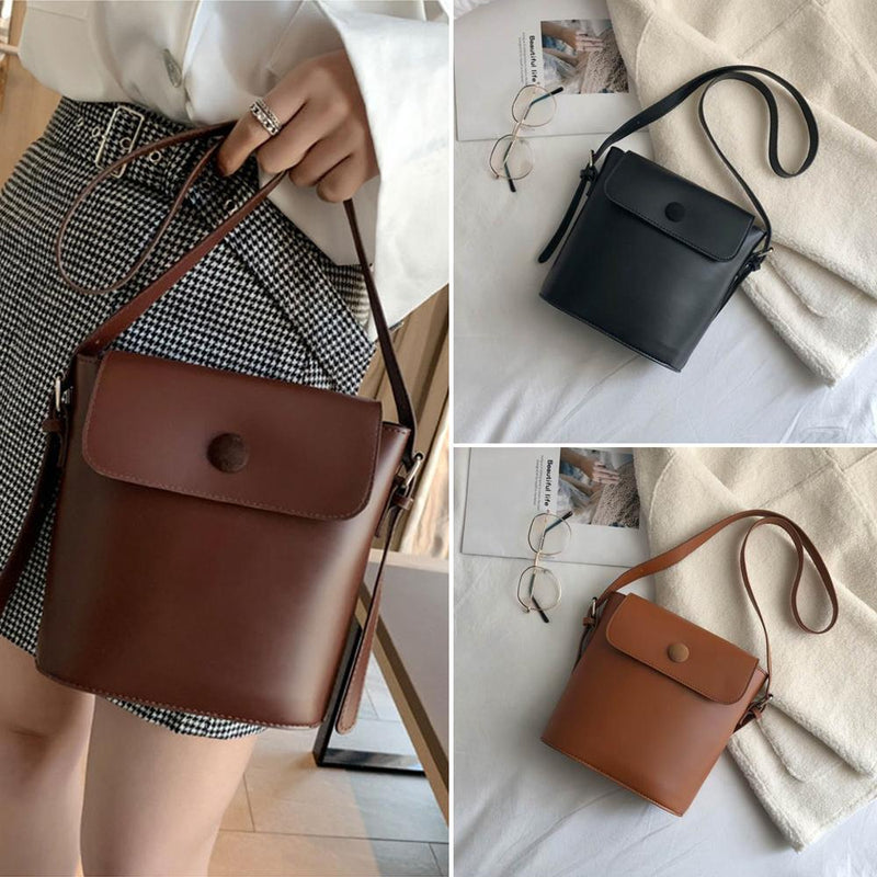 Women's Leather Bucket Bag