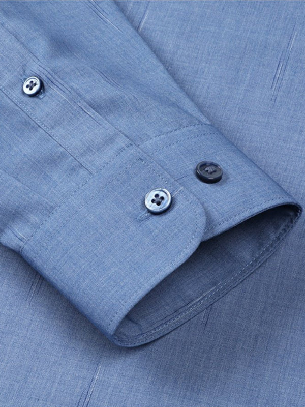 Men's Striped Jacquard Casual Long Sleeve Shirt