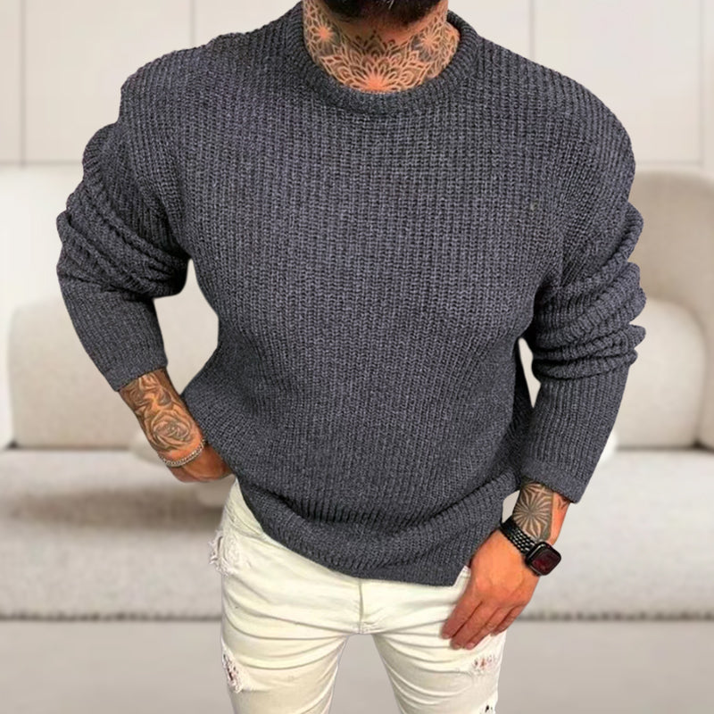 Solid Color Crew Neck Pullover