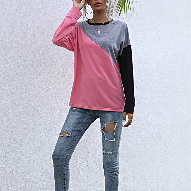 Paneled Crewneck Contrast Sweatshirt