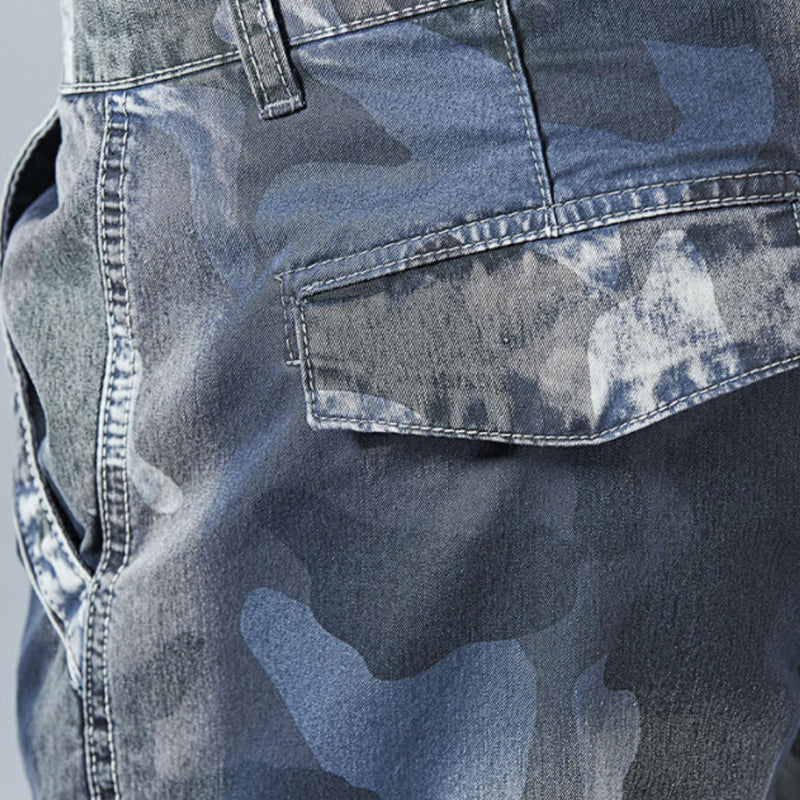 Denim Camouflage Overalls for Men