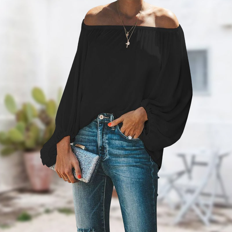 Women's Blouse Patchwork Cold Shoulder