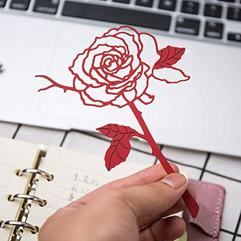 Red Rose Metal Bookmarks