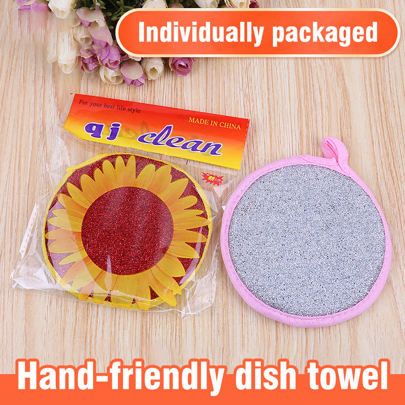 Multi-Purpose Kitchen Double Side Round Dishwashing Sponge (5 pcs)