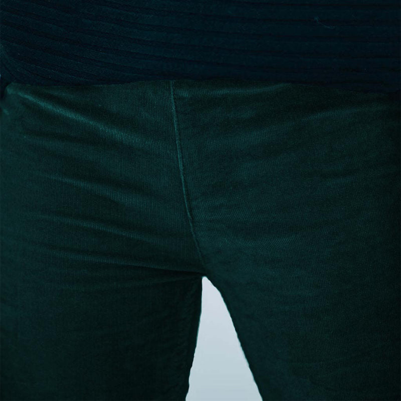 Women Corduroy Flare Pants Elastic Waist Bell Bottom Trousers