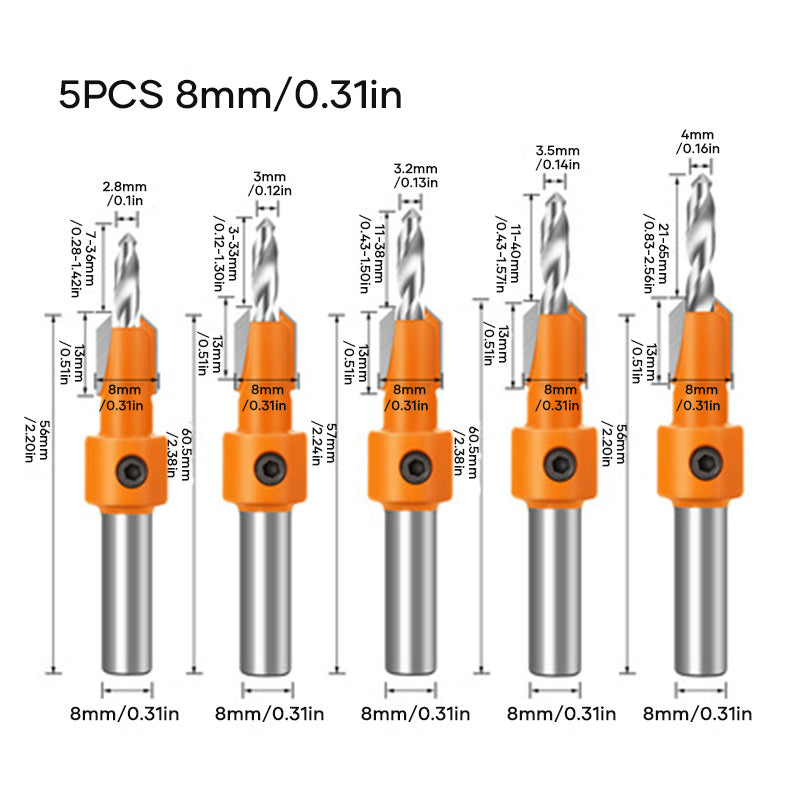 Woodworking Countersink Drill Tapered Hole Drill