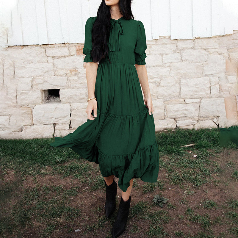 Ruffled Pleated Loose Dress