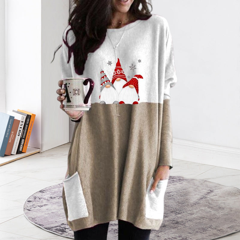 Colorblock Pocket Christmas T-Shirt