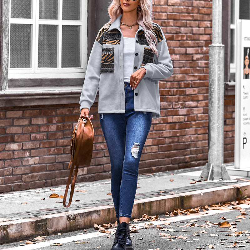 Paneled Contrast Loose Jacket