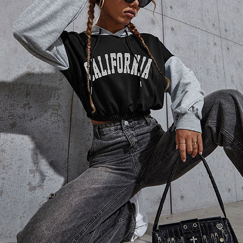 Cropped Casual Sports Hoodie