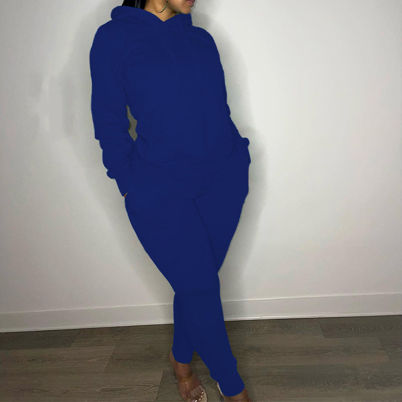 Casual Drawstring Pantsuits Two-piece Set
