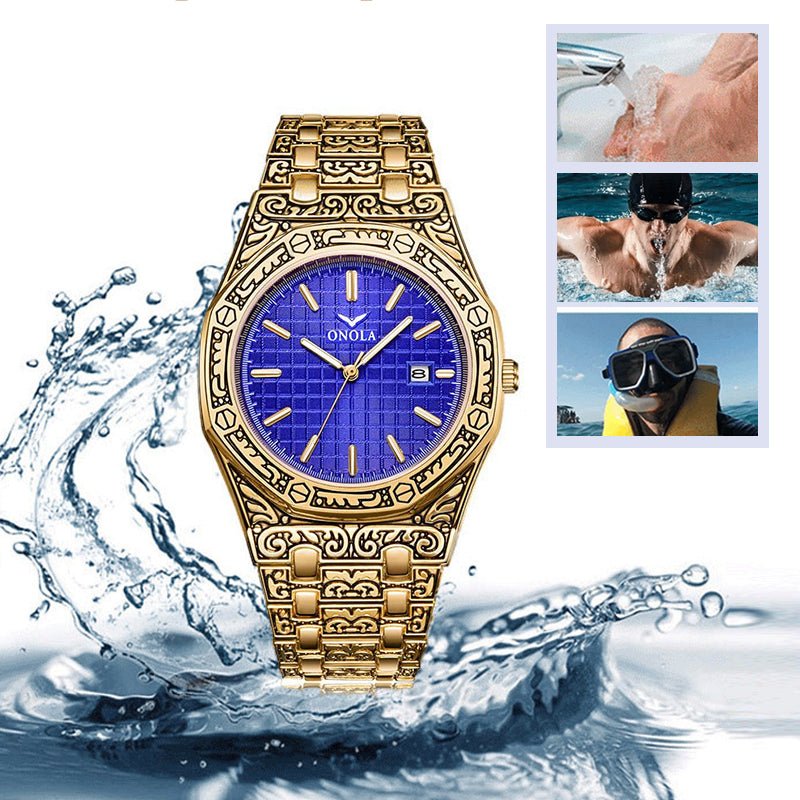 Vintage Engraved Men's Watch
