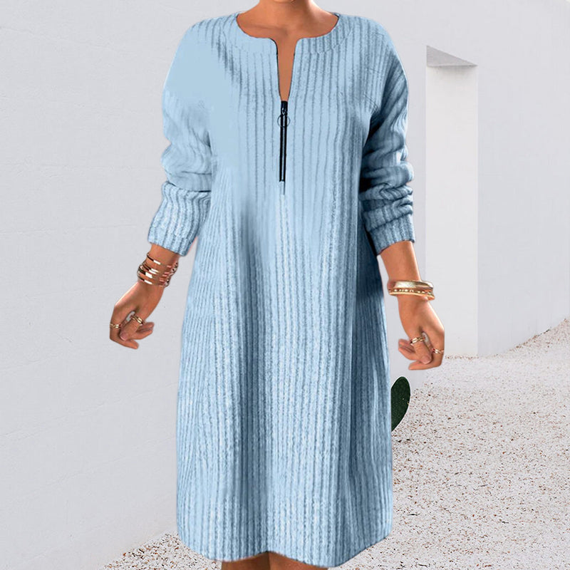 Unicolor Dress with Zipper