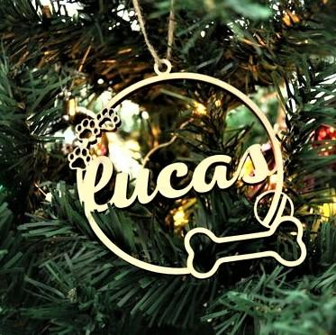 PERSONALIZED DOG/CAT PAW CHRISTMAS ORNAMENT