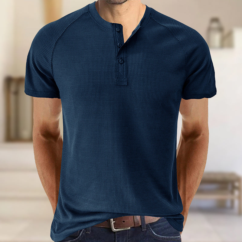 Plain Henley Short Sleeve T-Shirt