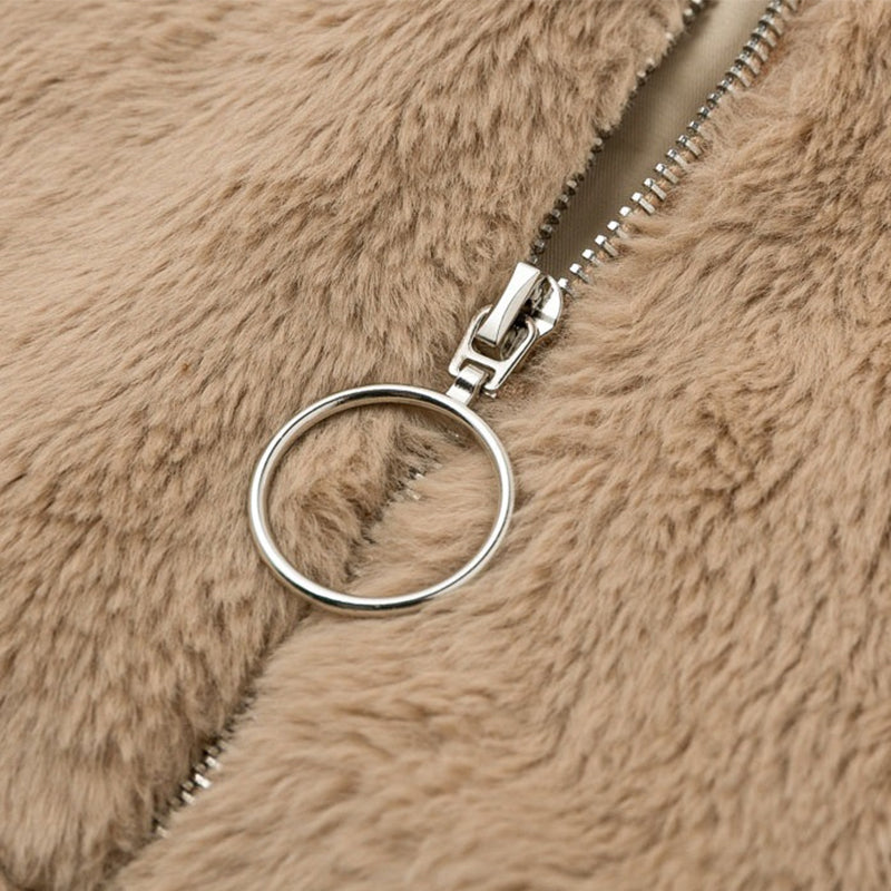 Rabbit Fur Faux Fur Plush Jacket