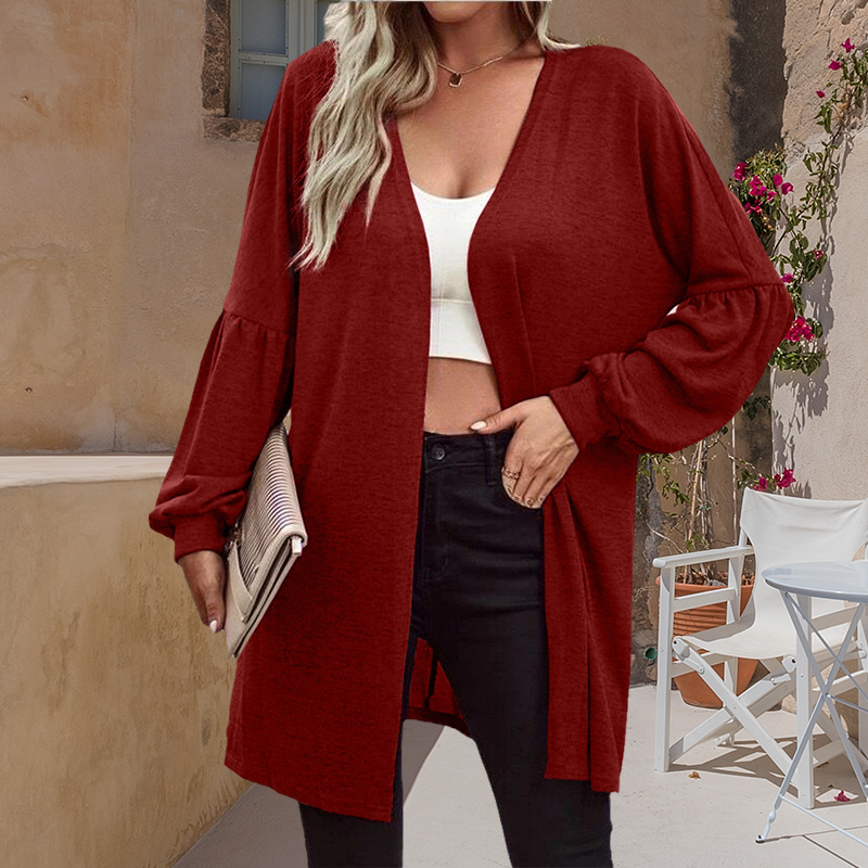 Solid Color Long Sleeve Cardigan