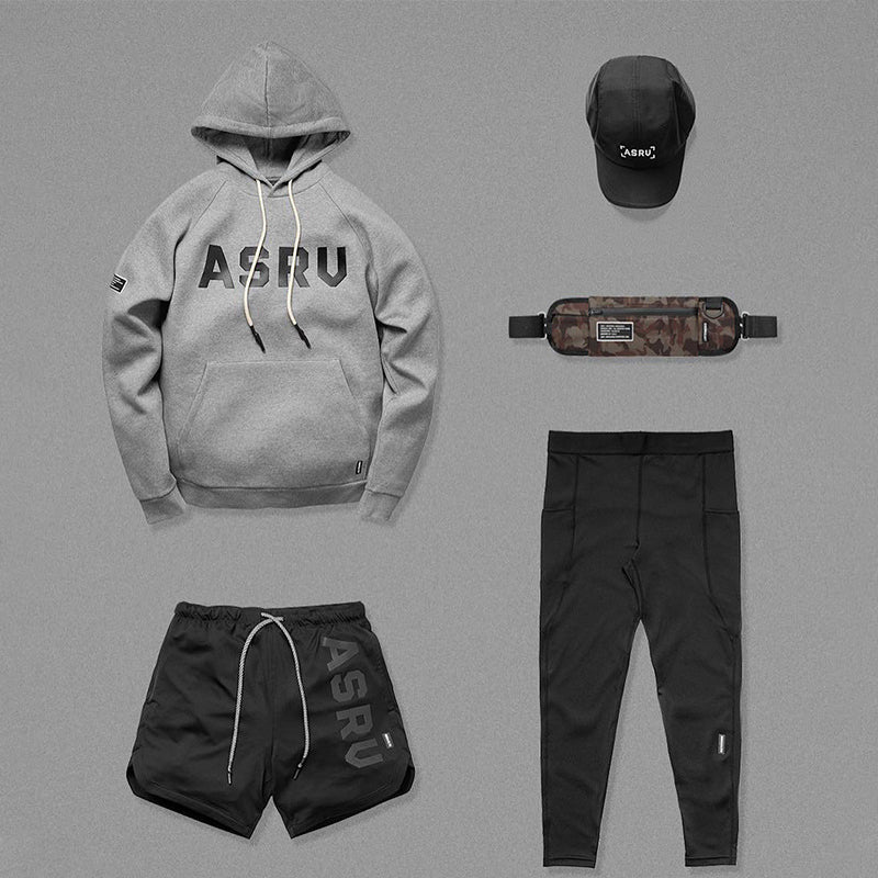 Lettered Print Long-sleeved Hooded Sweatshirt