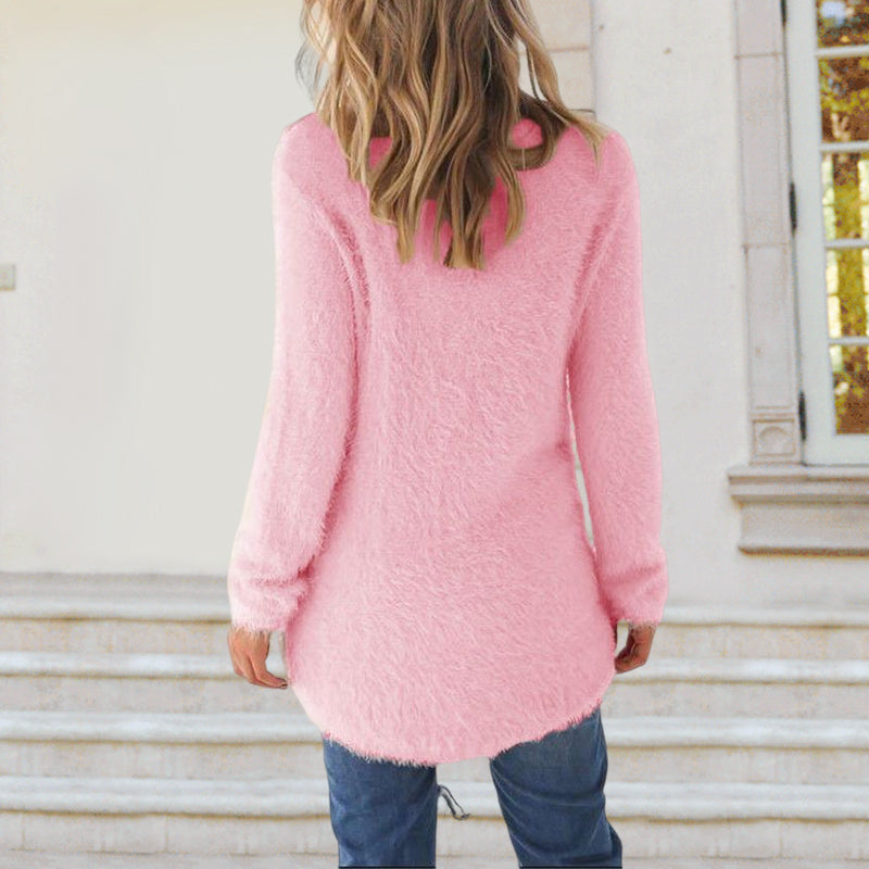 Solid Color Plush Sweater