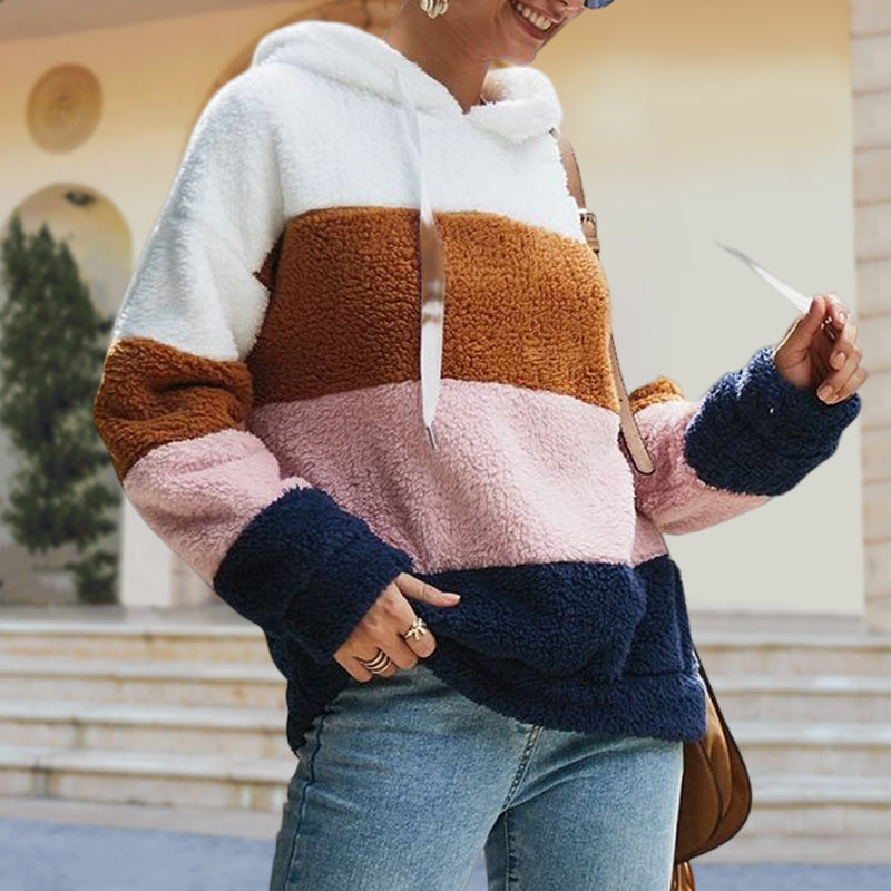 Paneled Plush Sweatshirt